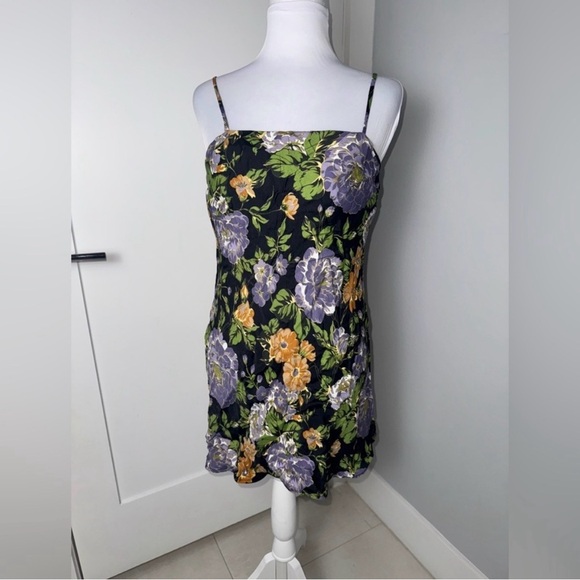Farm Rio Capri Floral Black Sleeveless Mini Dress - Picture 4 of 10